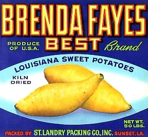 fruit crate label louisiana  yams