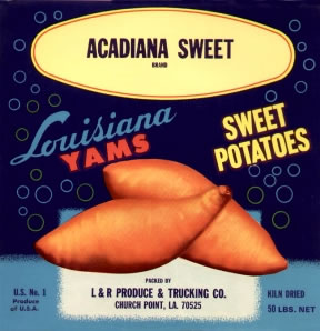 fruit crate label louisiana  yams