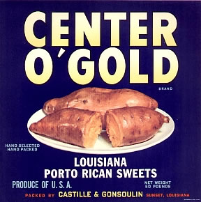 fruit crate label louisiana  yams