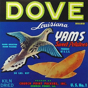 fruit crate label louisiana  yams