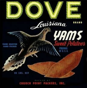 fruit crate label louisiana  yams