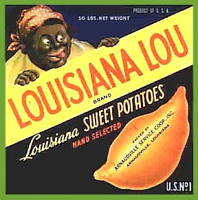 fruit crate label louisiana  yams